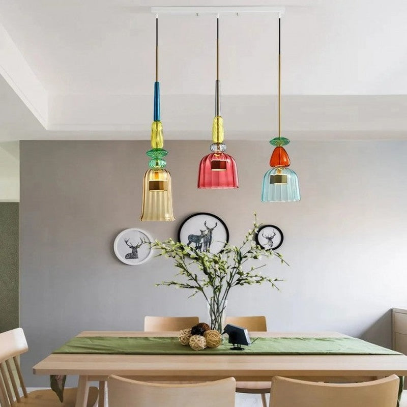 Scandinavian Macaron Stained Glass Pendant Light