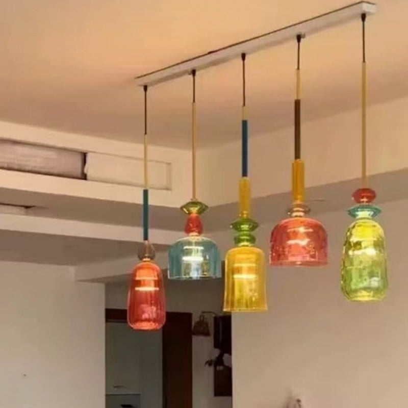 Scandinavian Macaron Stained Glass Pendant Light