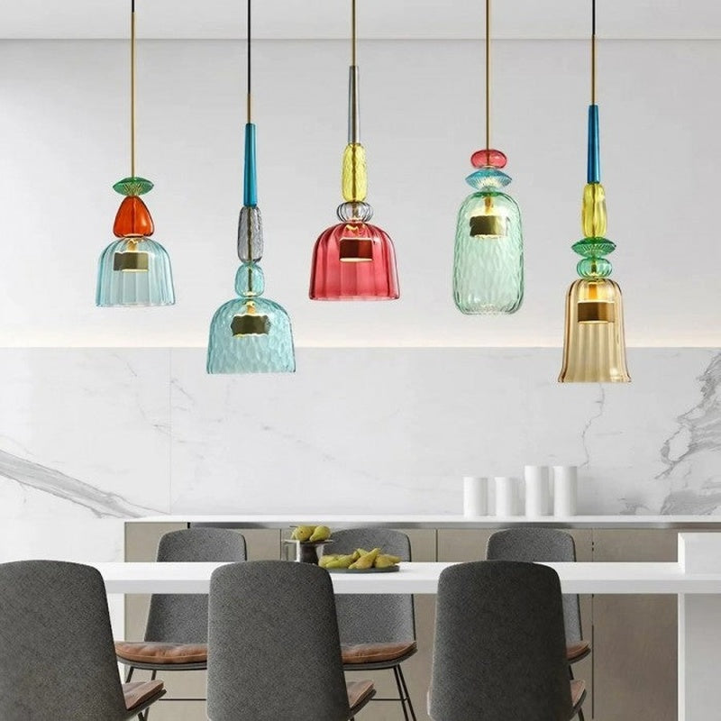 Scandinavian Macaron Stained Glass Pendant Light