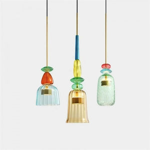 Scandinavian Macaron Stained Glass Pendant Light
