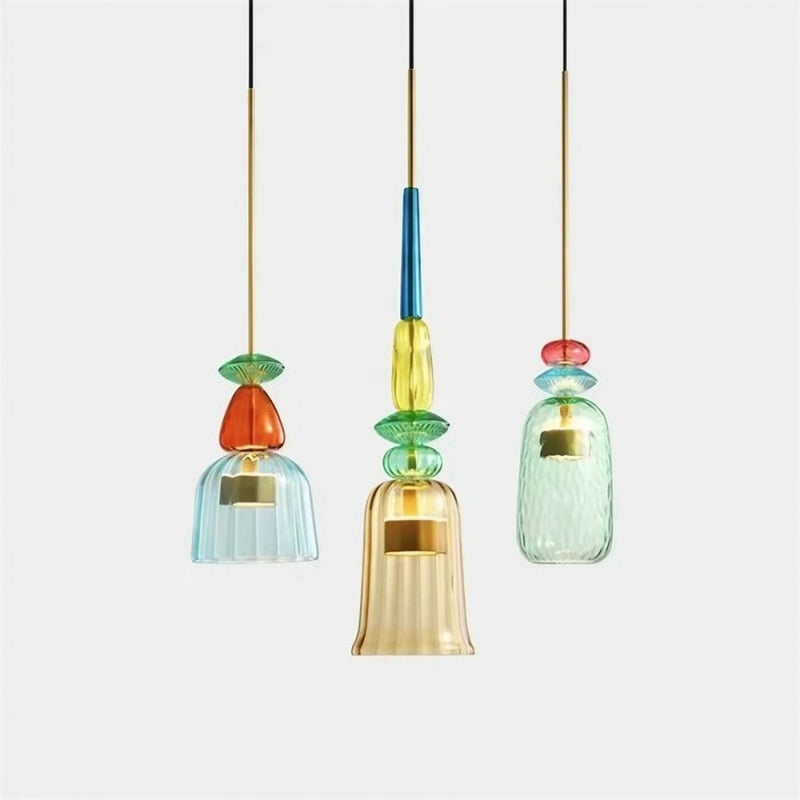 Scandinavian Macaron Stained Glass Pendant Light
