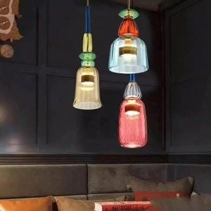Scandinavian Macaron Stained Glass Pendant Light