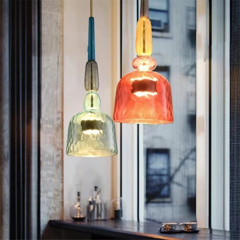 Scandinavian Macaron Stained Glass Pendant Light
