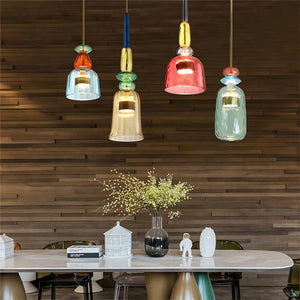 Scandinavian Macaron Stained Glass Pendant Light