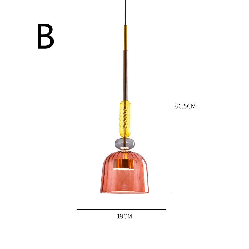 Scandinavian Macaron Stained Glass Pendant Light