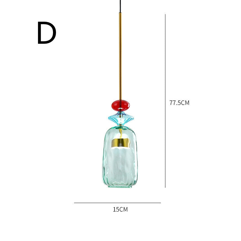 Scandinavian Macaron Stained Glass Pendant Light