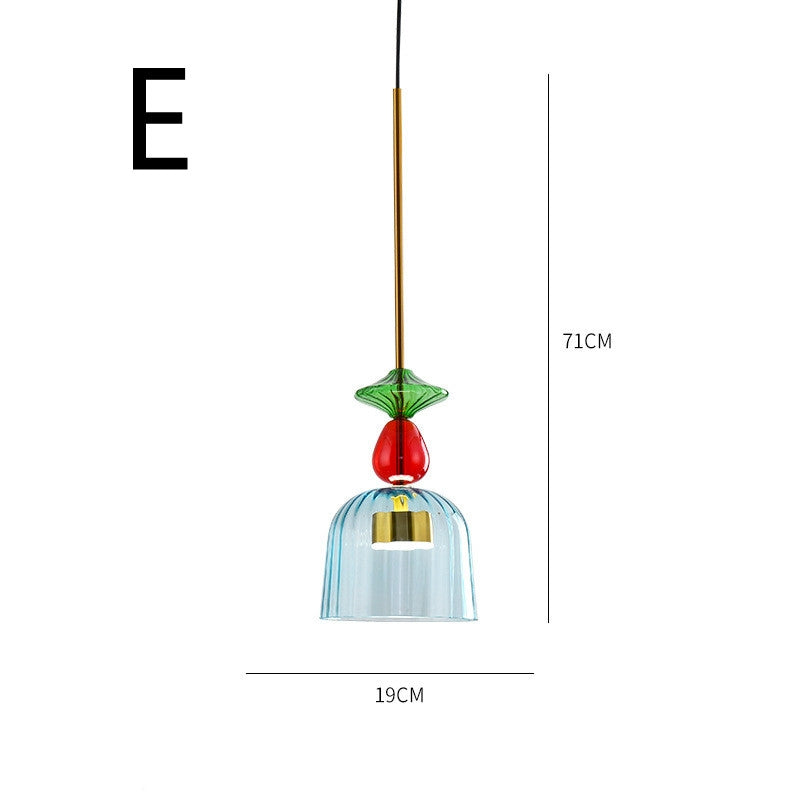 Scandinavian Macaron Stained Glass Pendant Light