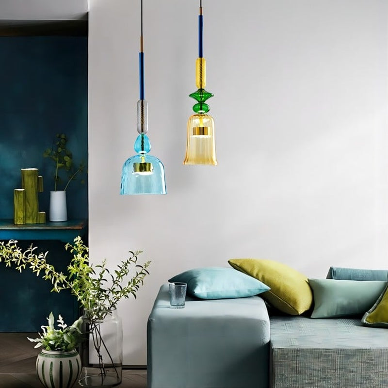 Scandinavian Macaron Stained Glass Pendant Light