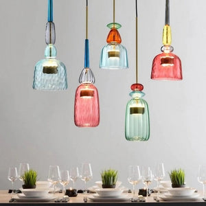 Scandinavian Macaron Stained Glass Pendant Light