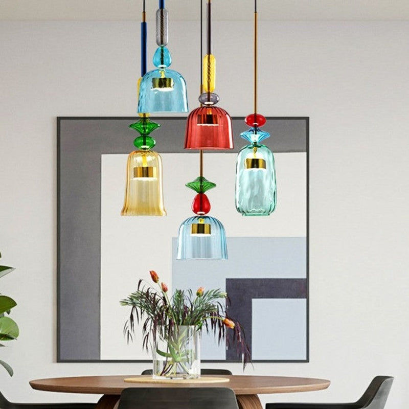 Scandinavian Macaron Stained Glass Pendant Light