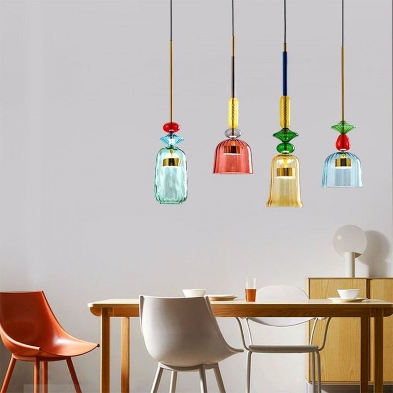 Scandinavian Macaron Stained Glass Pendant Light