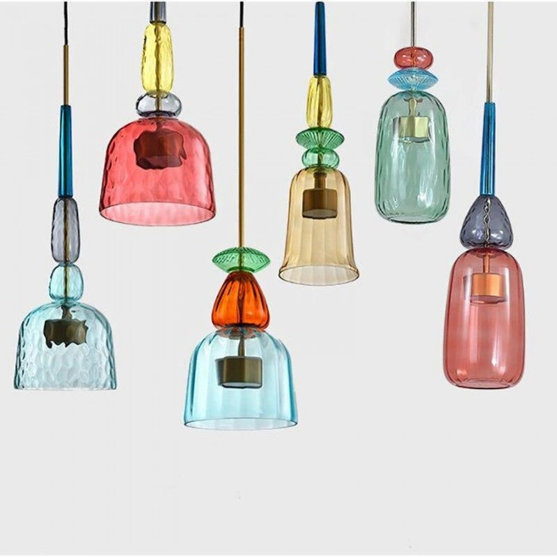 Scandinavian Macaron Stained Glass Pendant Light