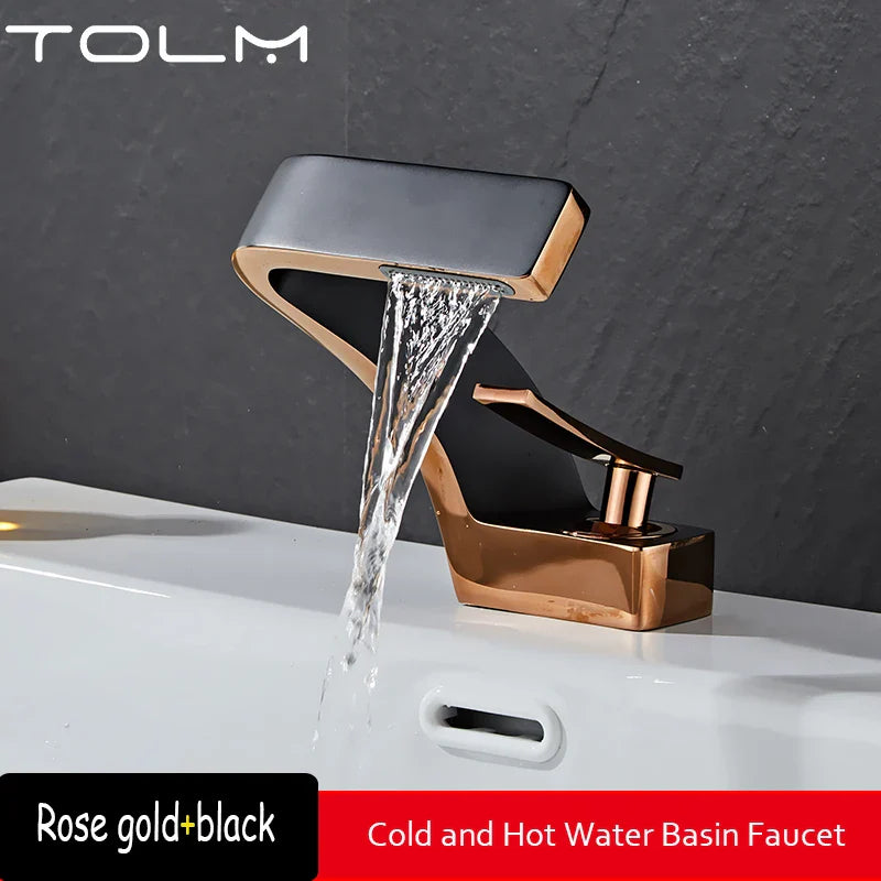 Modern Bathroom Waterfall Faucet with Single Handle