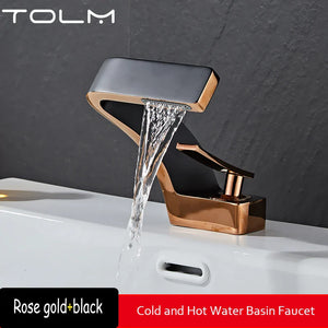 Modern Bathroom Waterfall Faucet with Single Handle