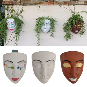Creative Resin Wall Planter with Drainage Hole