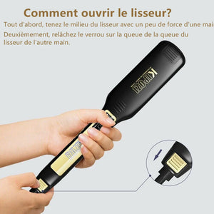Professional Titanium Flat Iron Hair Straightener LCD Display