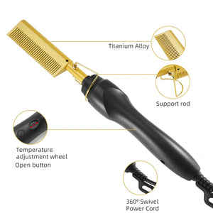 3-in-1 Hair Straightener and Curler Hot Comb