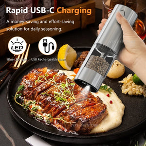 Stainless Steel Electric Pepper Grinder With Rechargeable Base