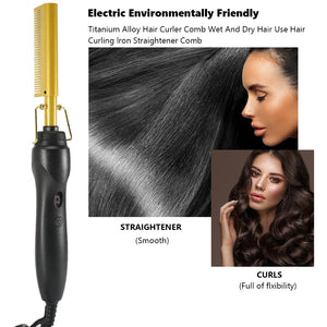 3-in-1 Hair Straightener and Curler Hot Comb