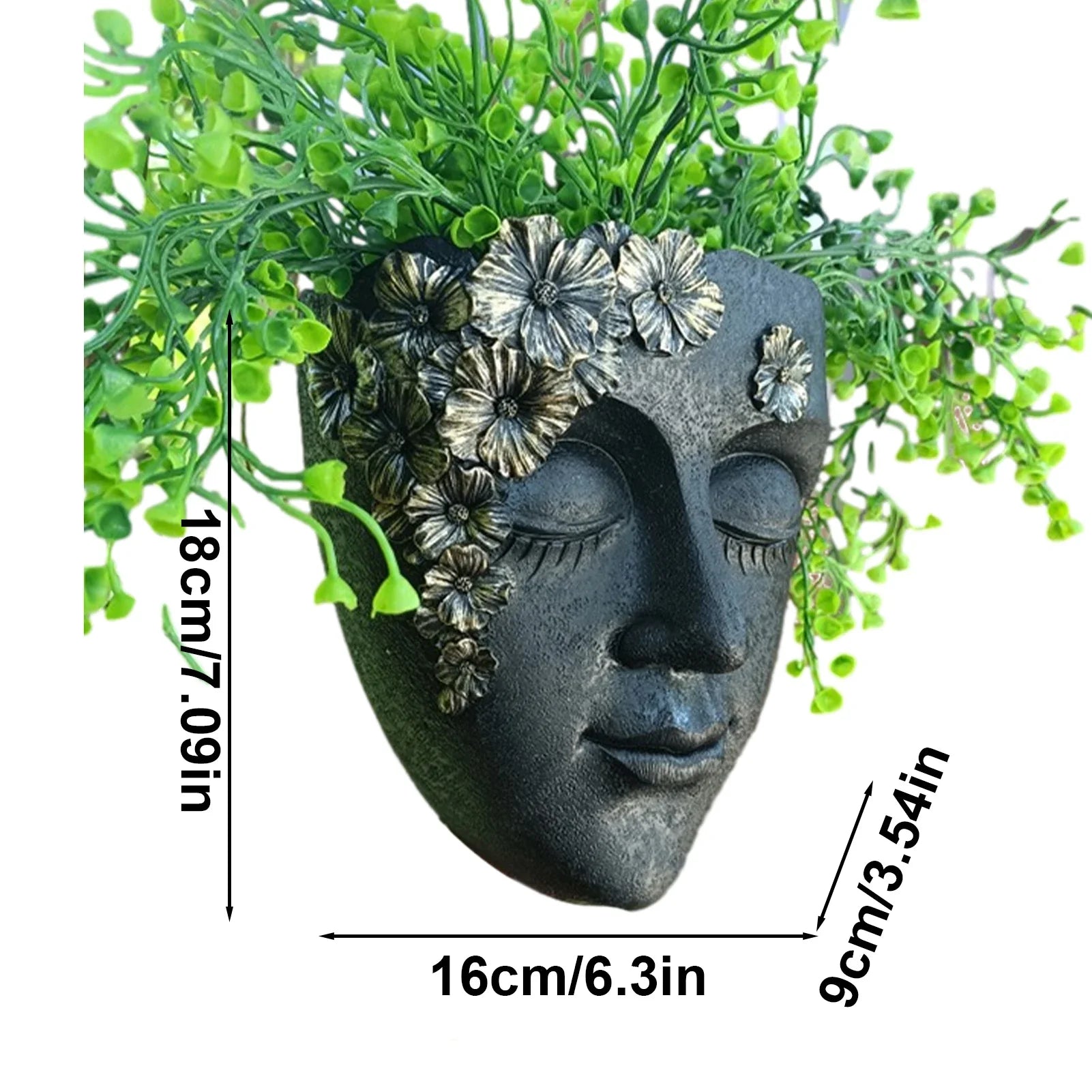 Creative Resin Wall Planter with Drainage Hole