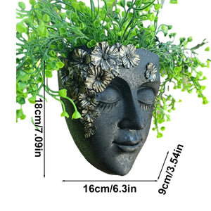 Creative Resin Wall Planter with Drainage Hole