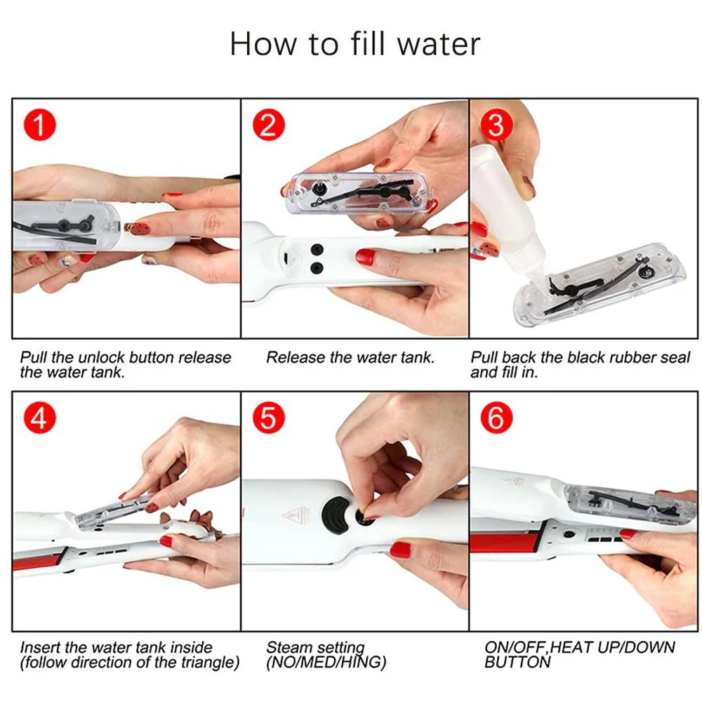 Infrared Steam Ceramic Hair Straightener with 450°F Heating