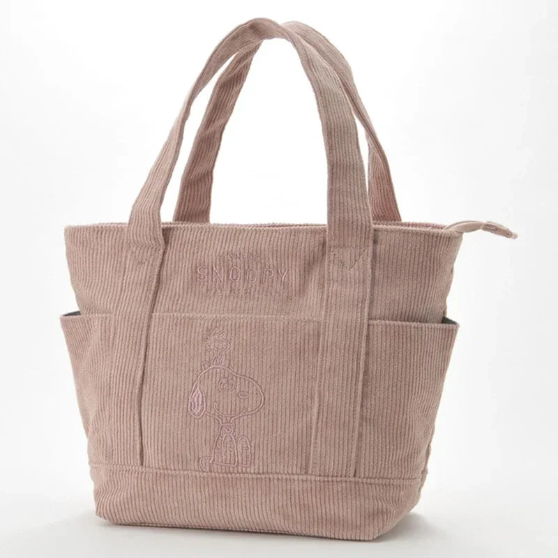 Corduroy Snoopy Tote Bag Large Capacity