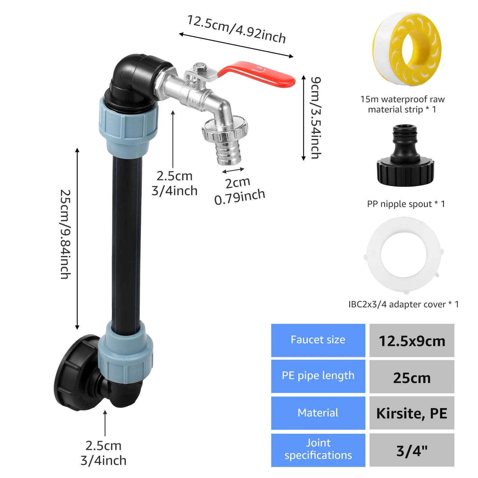 Gooseneck Water Pipe IBC Tank Tap Adapter with Zinc Alloy Faucet and Leak-Proof Design