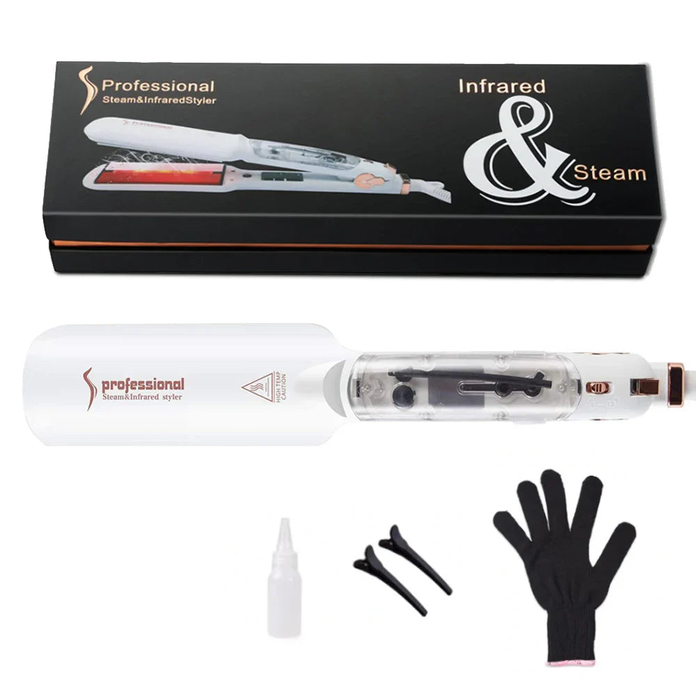 Infrared Steam Ceramic Hair Straightener with 450°F Heating