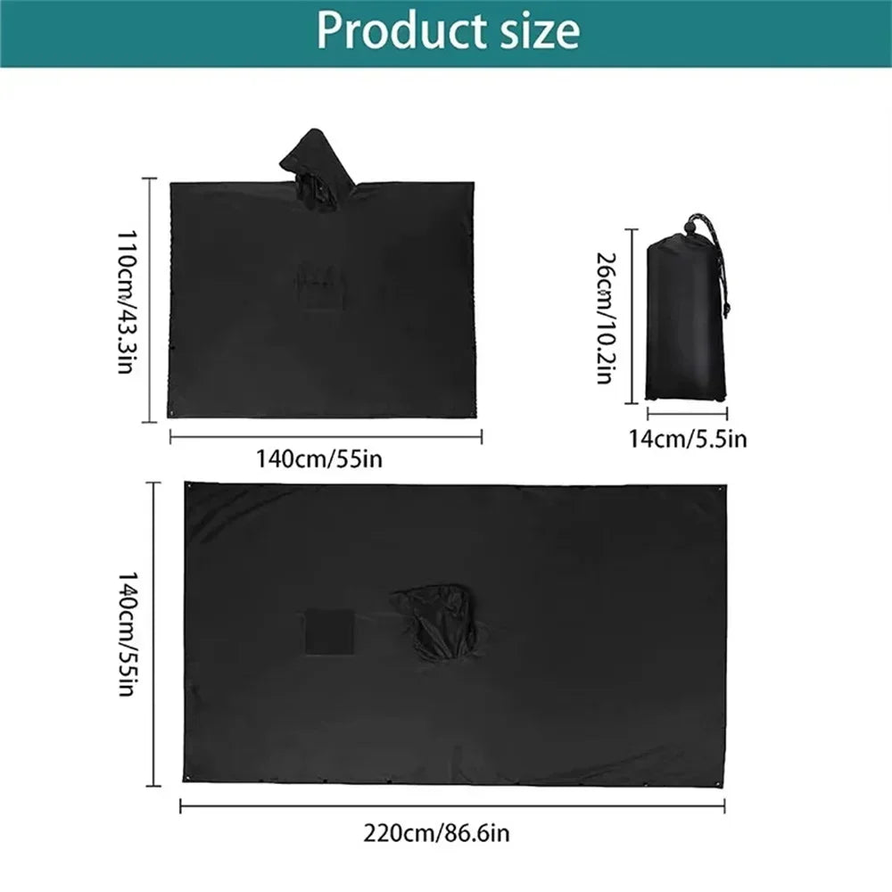 3-In-1 Military Waterproof Poncho Outdoor Travel Rainwear