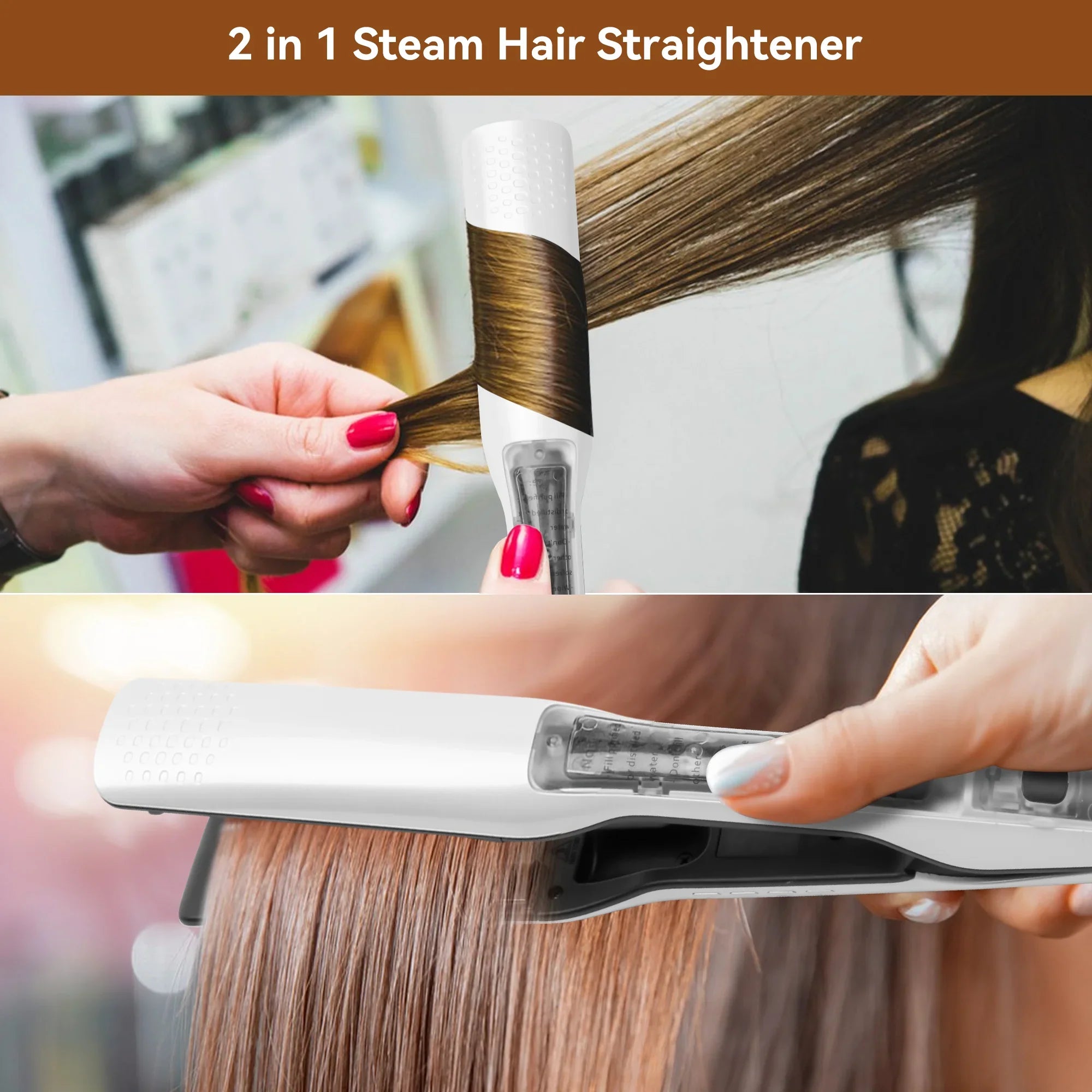 Professional Steam Hair Straightener with Nano Titanium Plates
