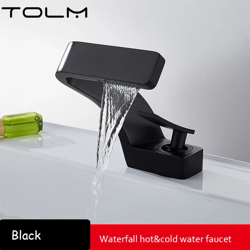 Modern Bathroom Waterfall Faucet with Single Handle