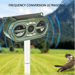 Solar Ultrasonic Waterproof Animal Repeller for Outdoors
