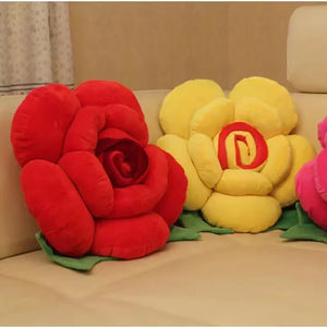 3D Rose Style Decorative Pillow for Home and Events