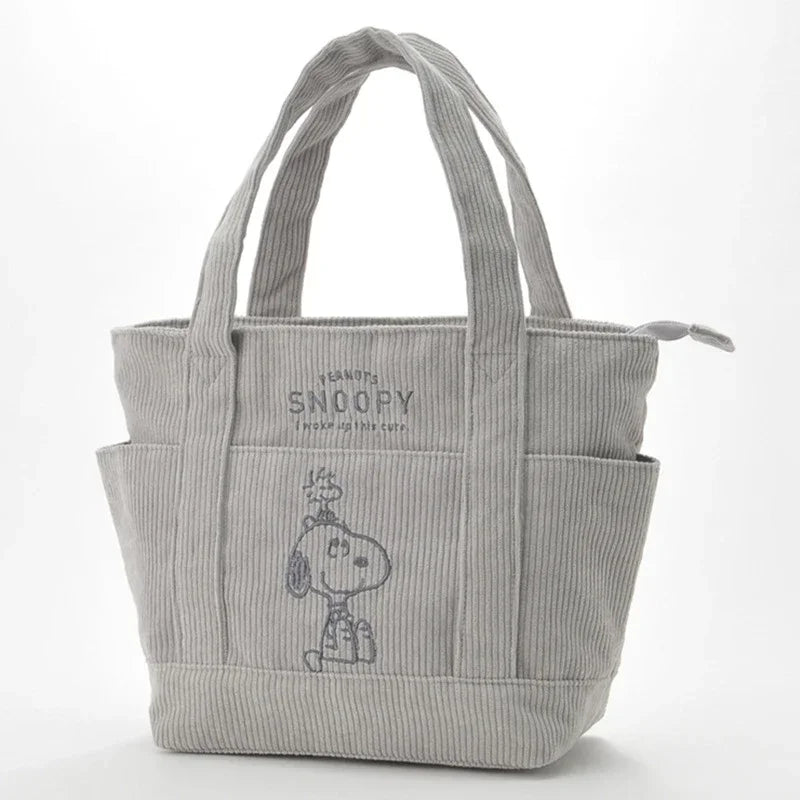 Corduroy Snoopy Tote Bag Large Capacity