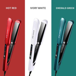 Professional Titanium Hair Straightener Brush with LCD