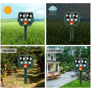 Solar Ultrasonic Animal Repeller for Garden and Yard