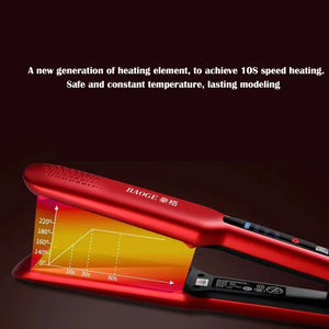 Professional Titanium Hair Straightener Brush with LCD
