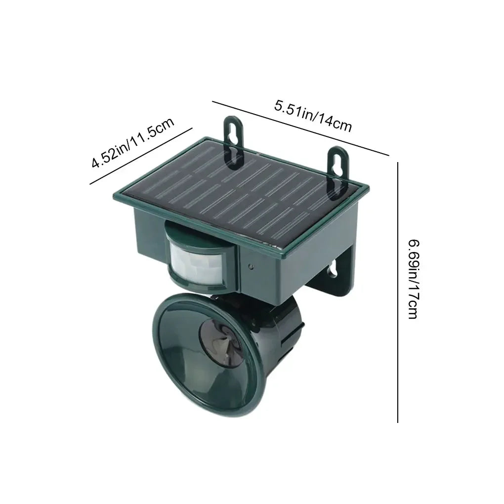Ultrasonic Solar-Powered Waterproof Outdoor Animal Repellent