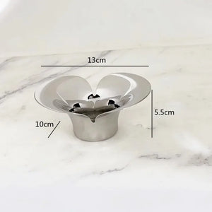 Silver Petal Stainless Steel Vase Candle Holder