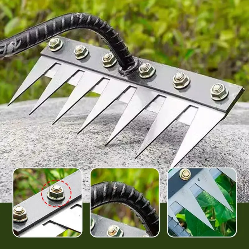 Carbon Steel Multi-Teeth Garden Weeding Rake Tool