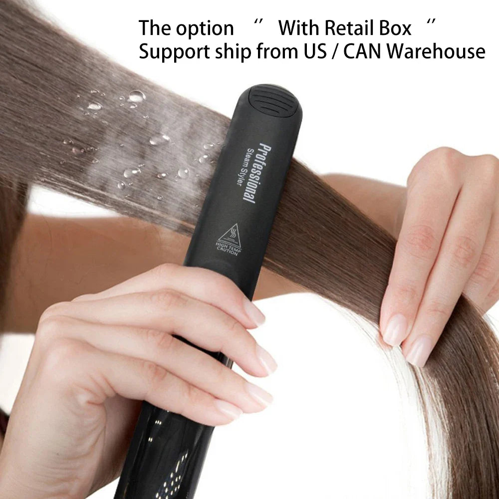 Professional Ceramic Steam Hair Straightener with Argan Oil