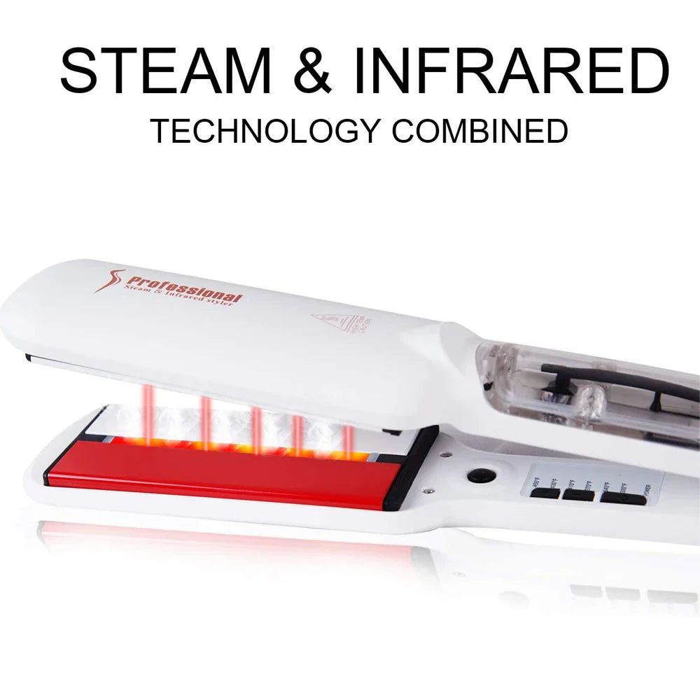 Infrared Steam Ceramic Hair Straightener with 450°F Heating