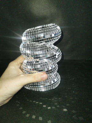 Small Silver Disco Ball Glass Vase For Flowers And Table Decor 1005006668270573-Sliver