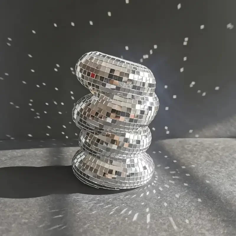 Small Silver Disco Ball Glass Vase For Flowers And Table Decor 1005006668270573-Sliver
