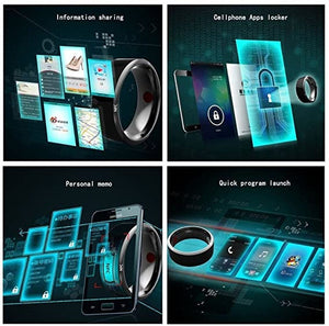 Smart Ring Bluetooth Wearable Device Multifunctional Black High-tech