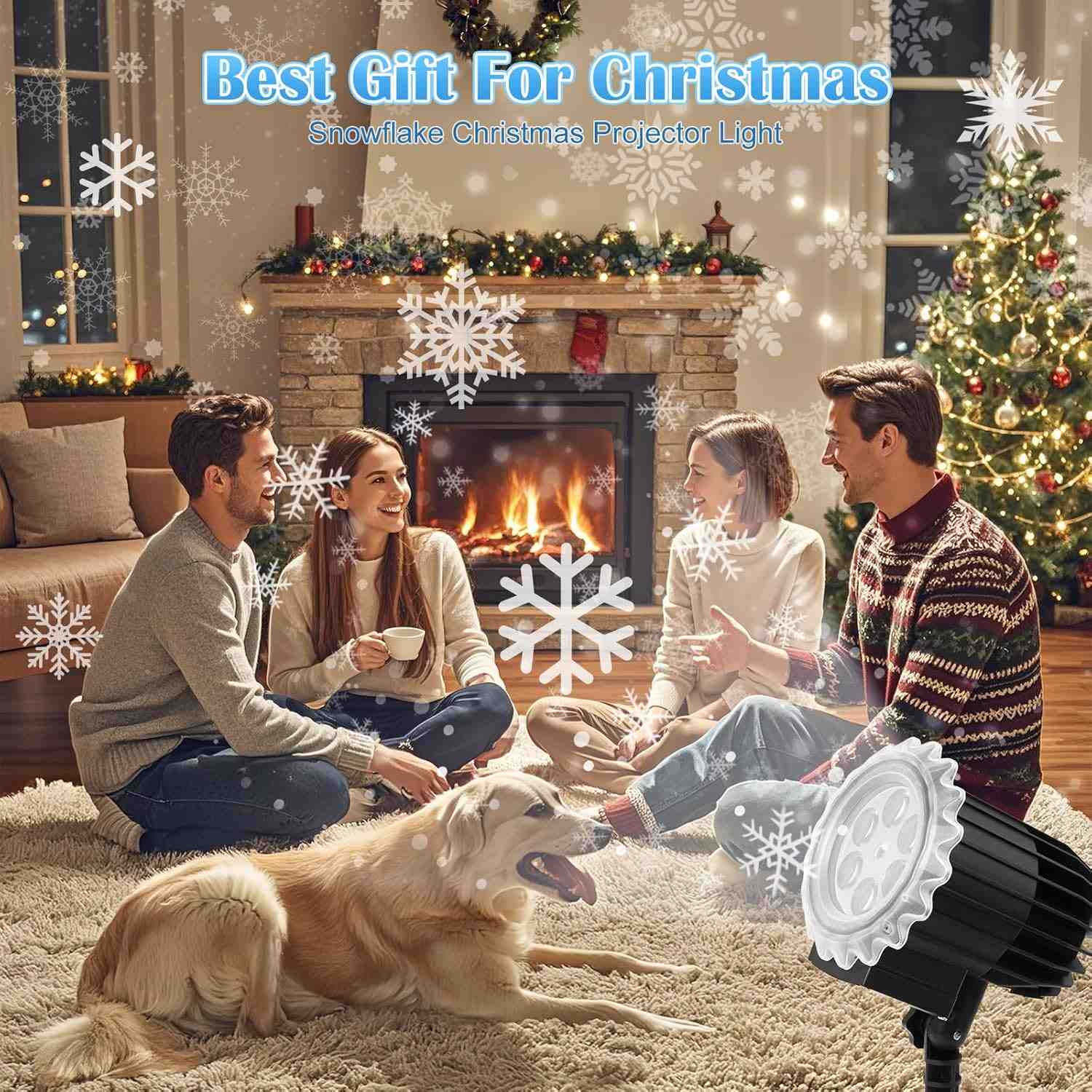 Snowflake Projector Lights Outdoor, Snowfall Lamp Night Light Projection, LED Christmas Projector Lights Waterproof