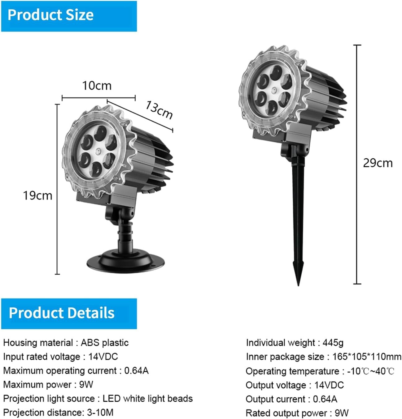 Snowflake Projector Lights Outdoor, Snowfall Lamp Night Light Projection, LED Christmas Projector Lights Waterproof