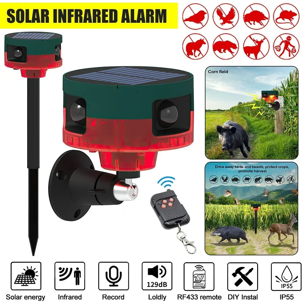 Solar Infrared Motion Sensor Alarm With Strobe Light And Remote Control 1005008212660096-al