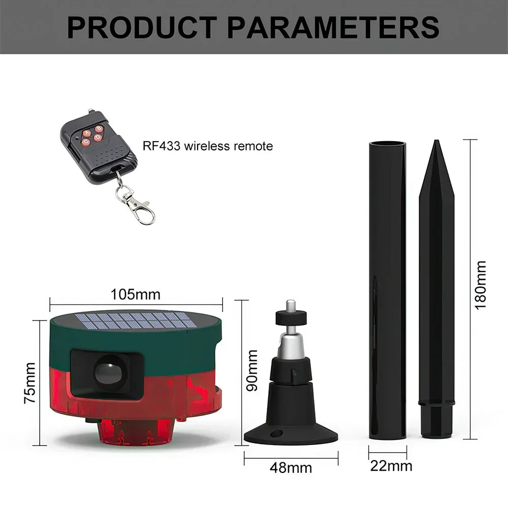 Solar Infrared Motion Sensor Alarm With Strobe Light And Remote Control 1005008212660096-al